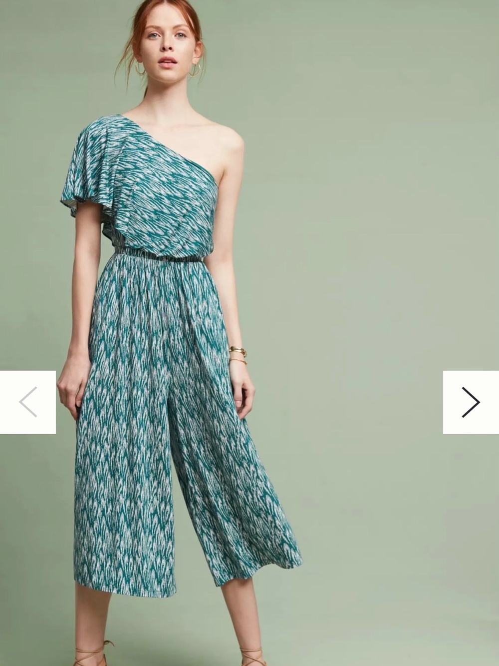 Maeve Anthropologie Jamie Wide Leg One-Shoulder Jumpsuit